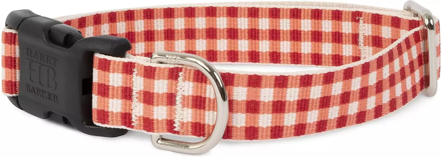 Harry Barker Gingham Polyester Dog Collar