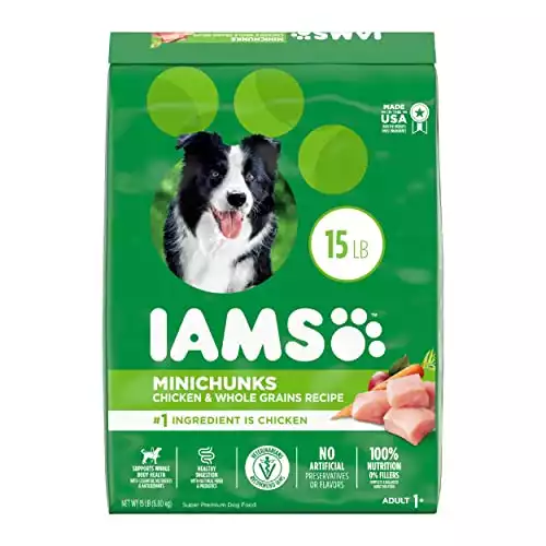 IAMS Adult Minichunks Small Kibble High Protein Dry Dog Food with Real Chicken