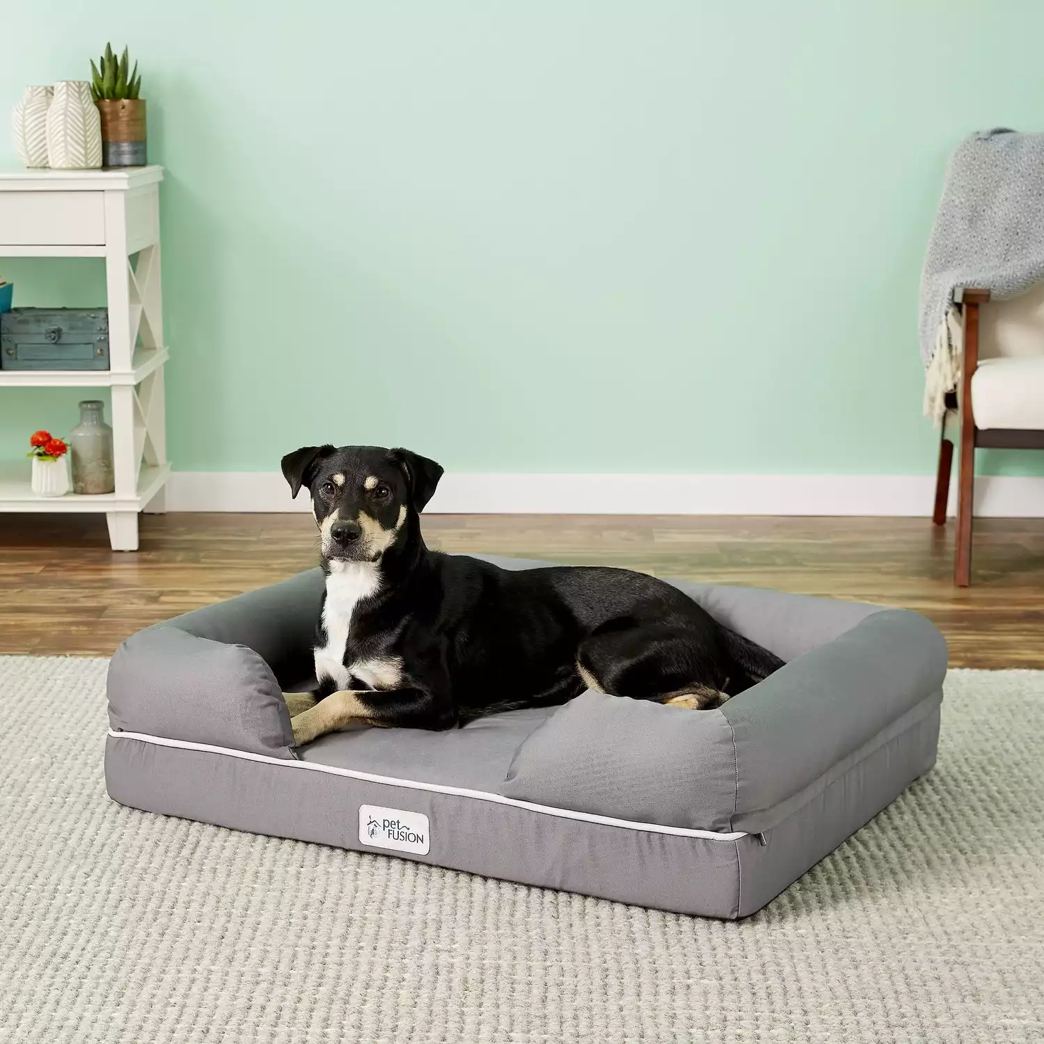 PetFusion Ultimate Lounge Memory Foam Bolster Cat & Dog Bed