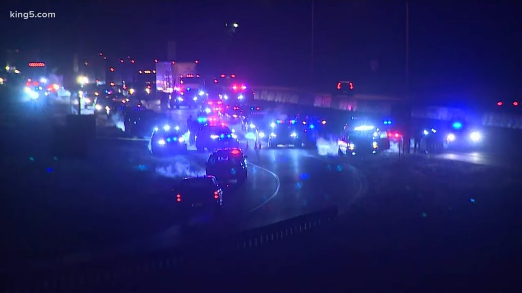 police cars on the road