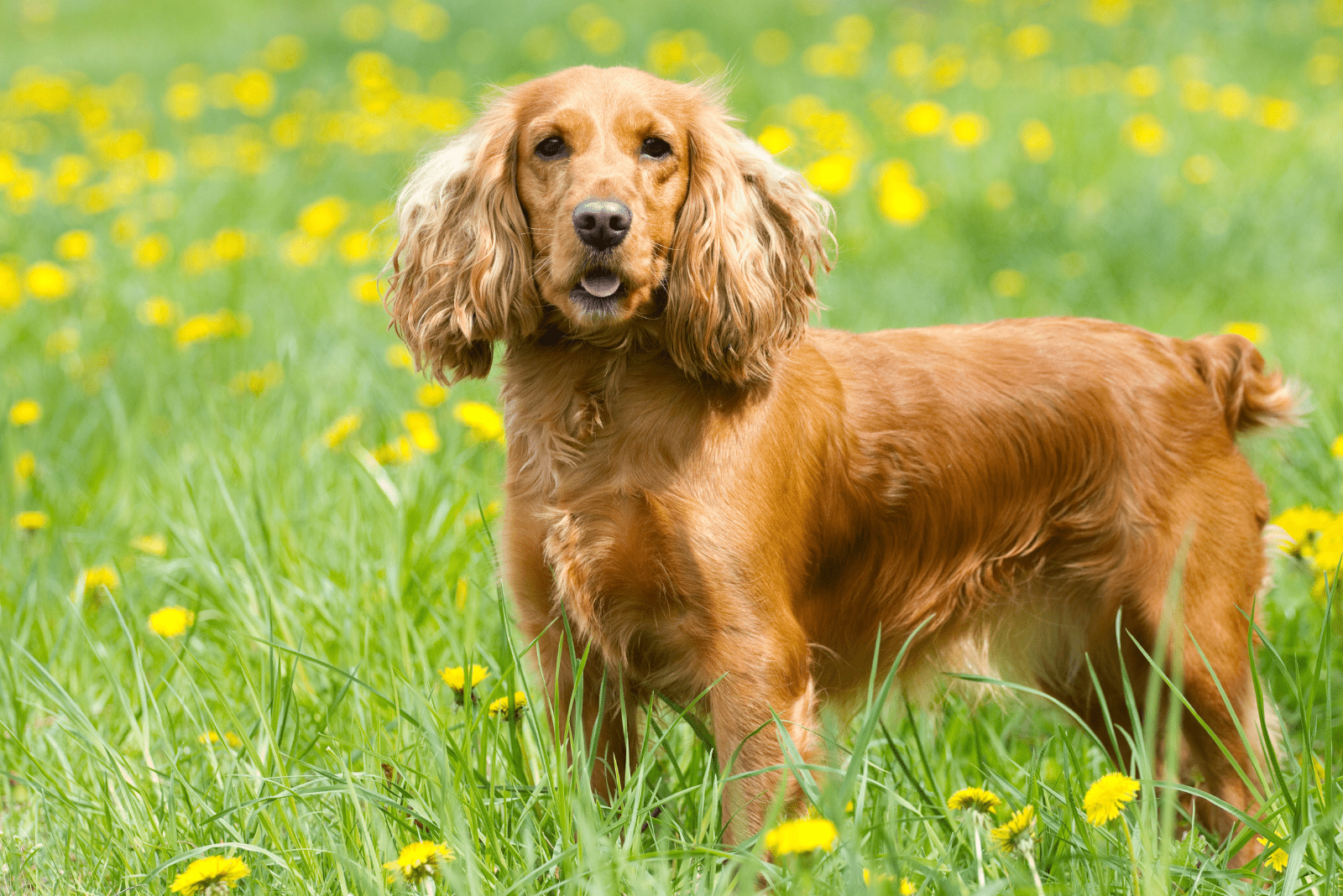 Cocker Spaniel standing in the garden