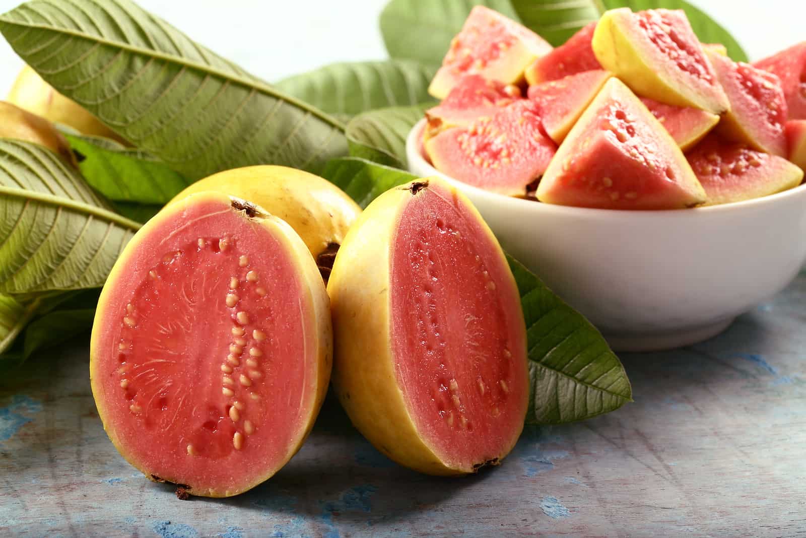 fresh exotic guava fruit on the table