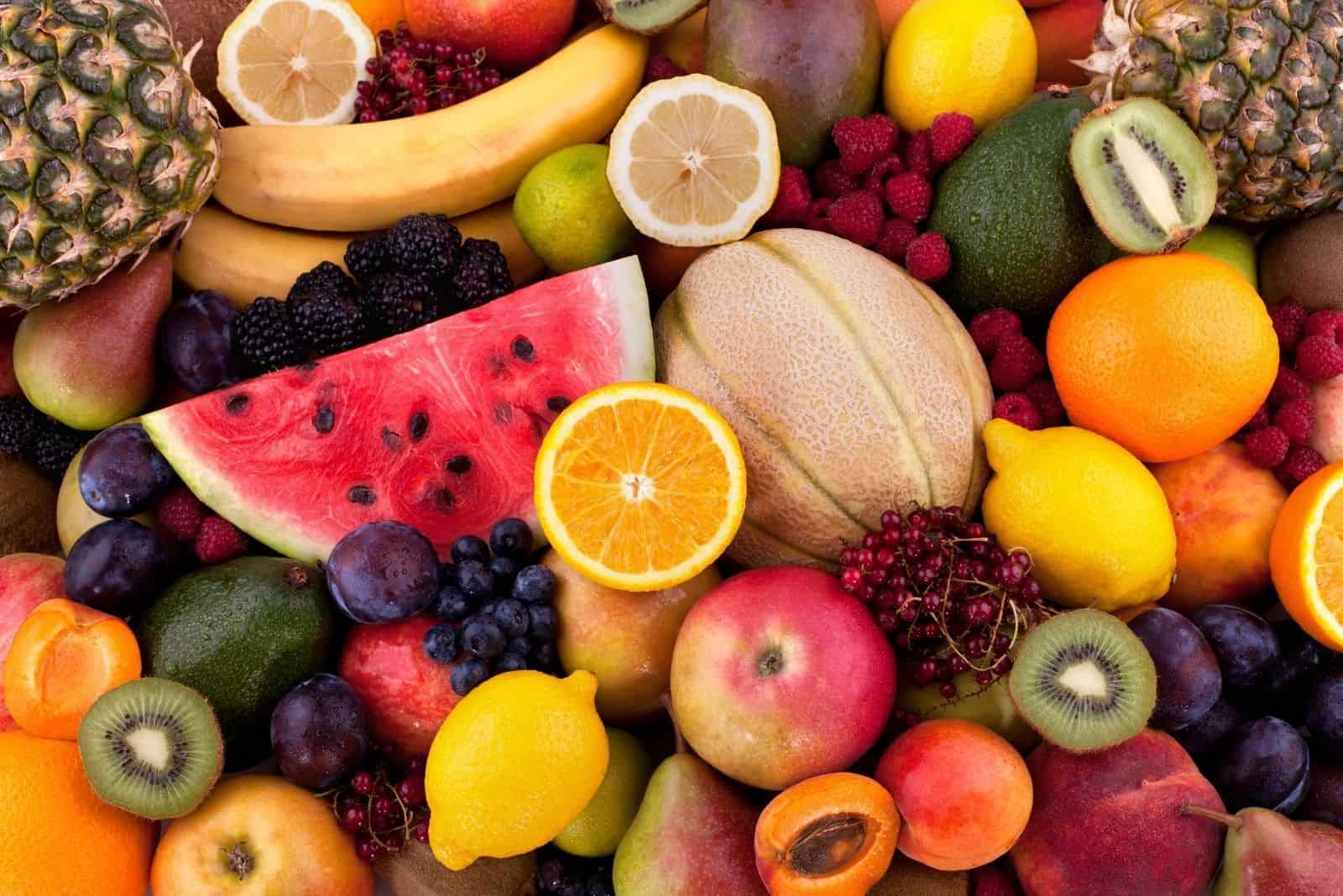 fruits and berries filling up the table