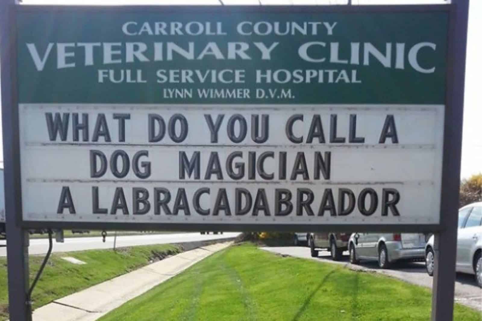 funny joke on vet clinic sign