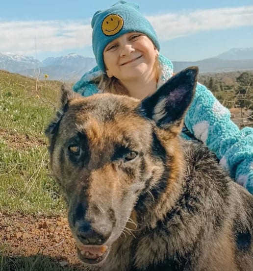 german shepard with girl