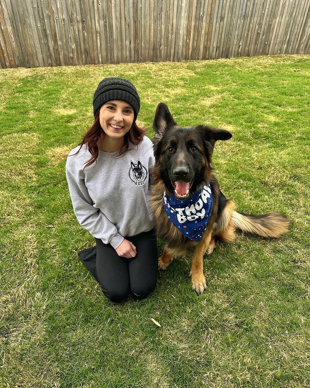 German Shepherd and Woman