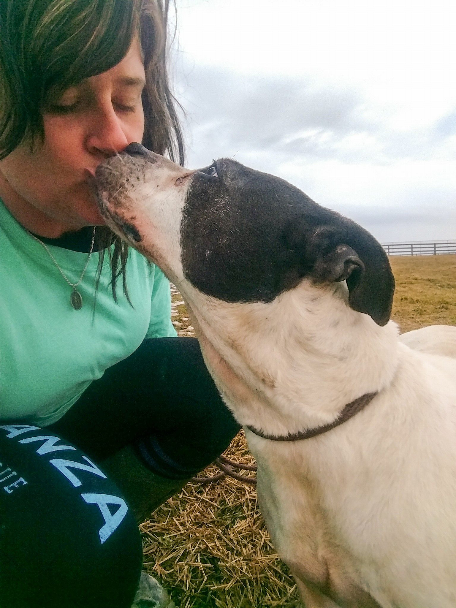 girl kissing the dog