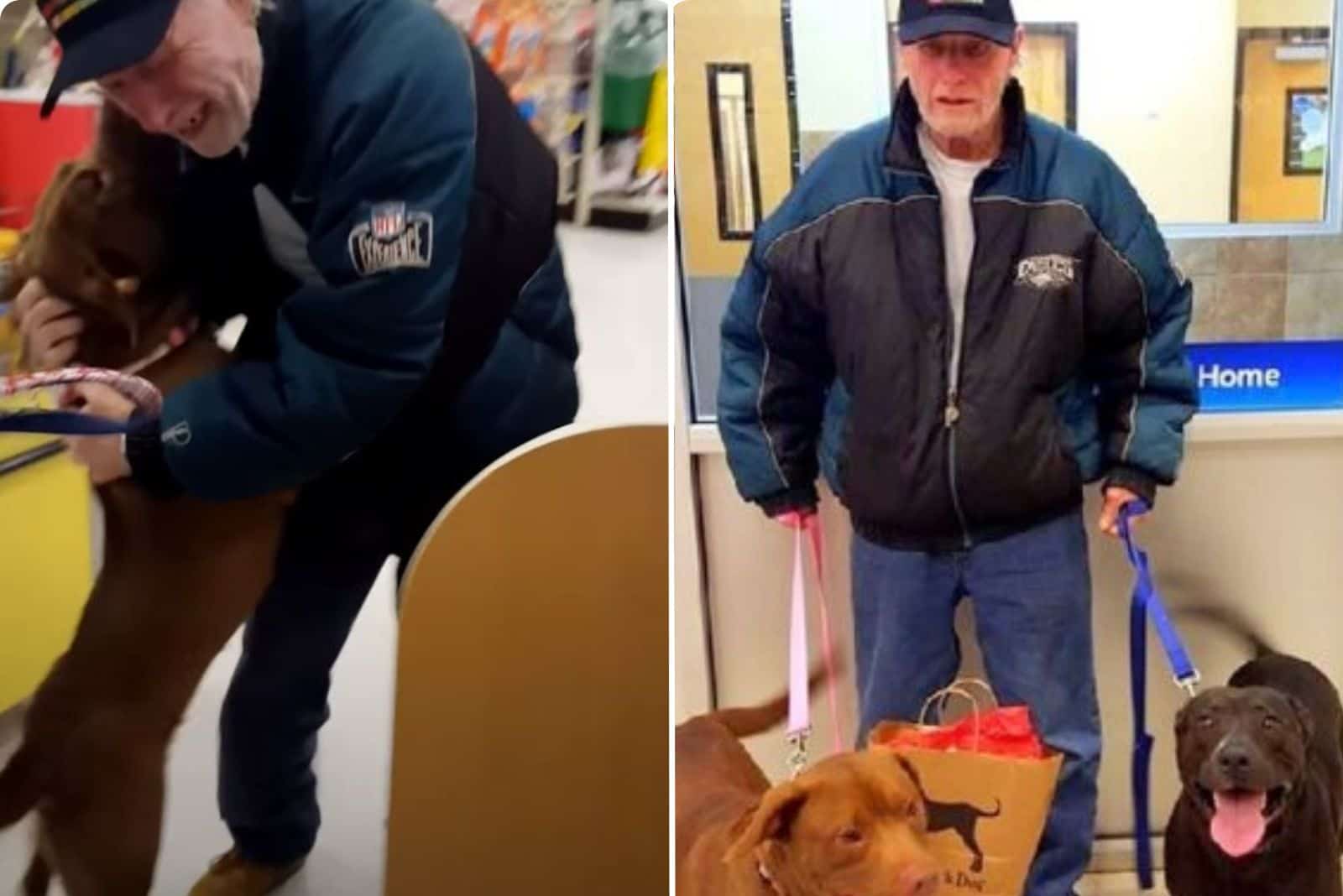 happy man with dog