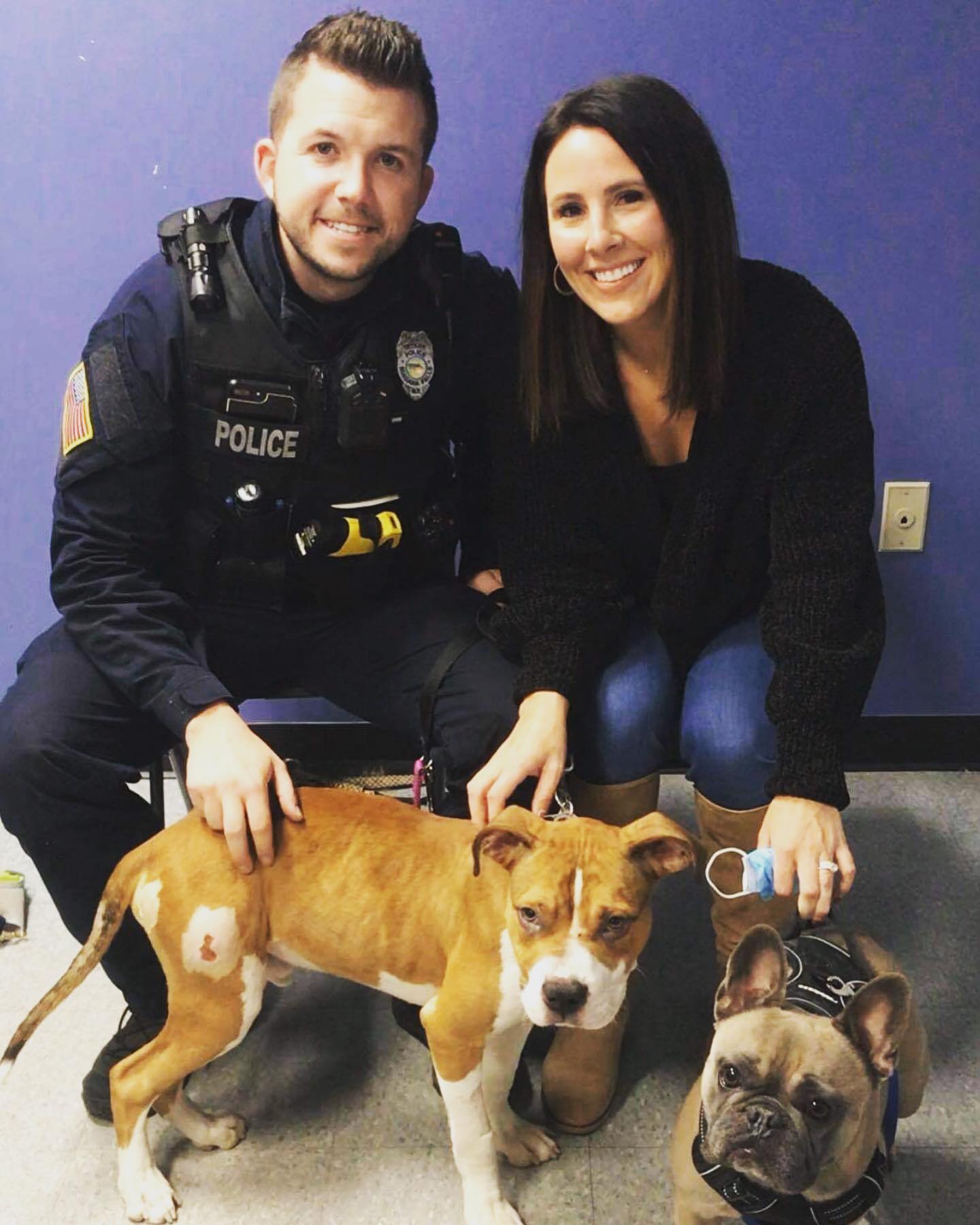 police officer dog and girl