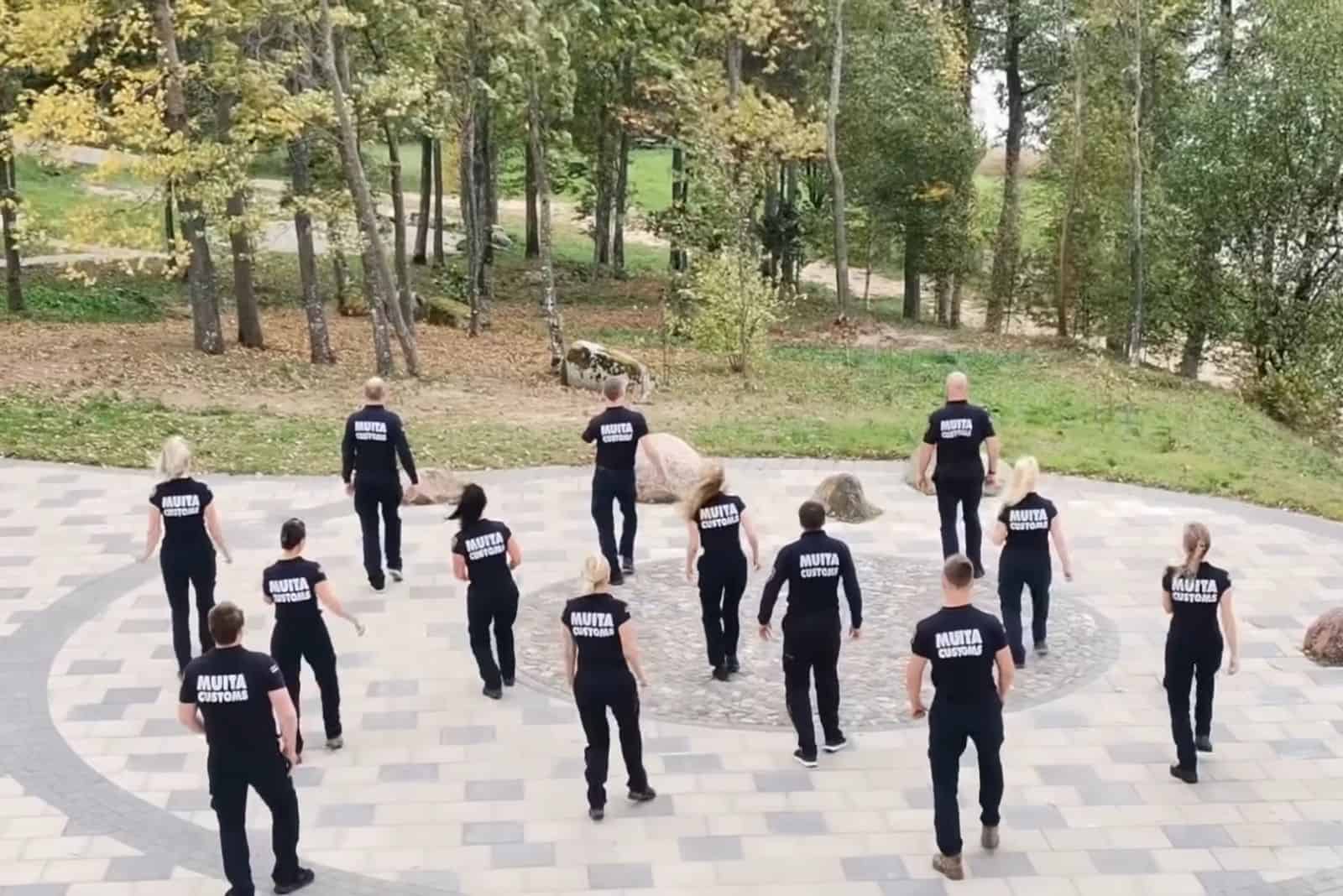 police officers dancing