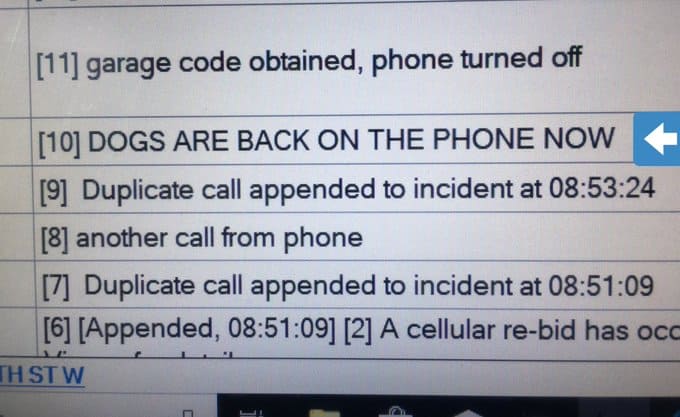 proof of calls to 911