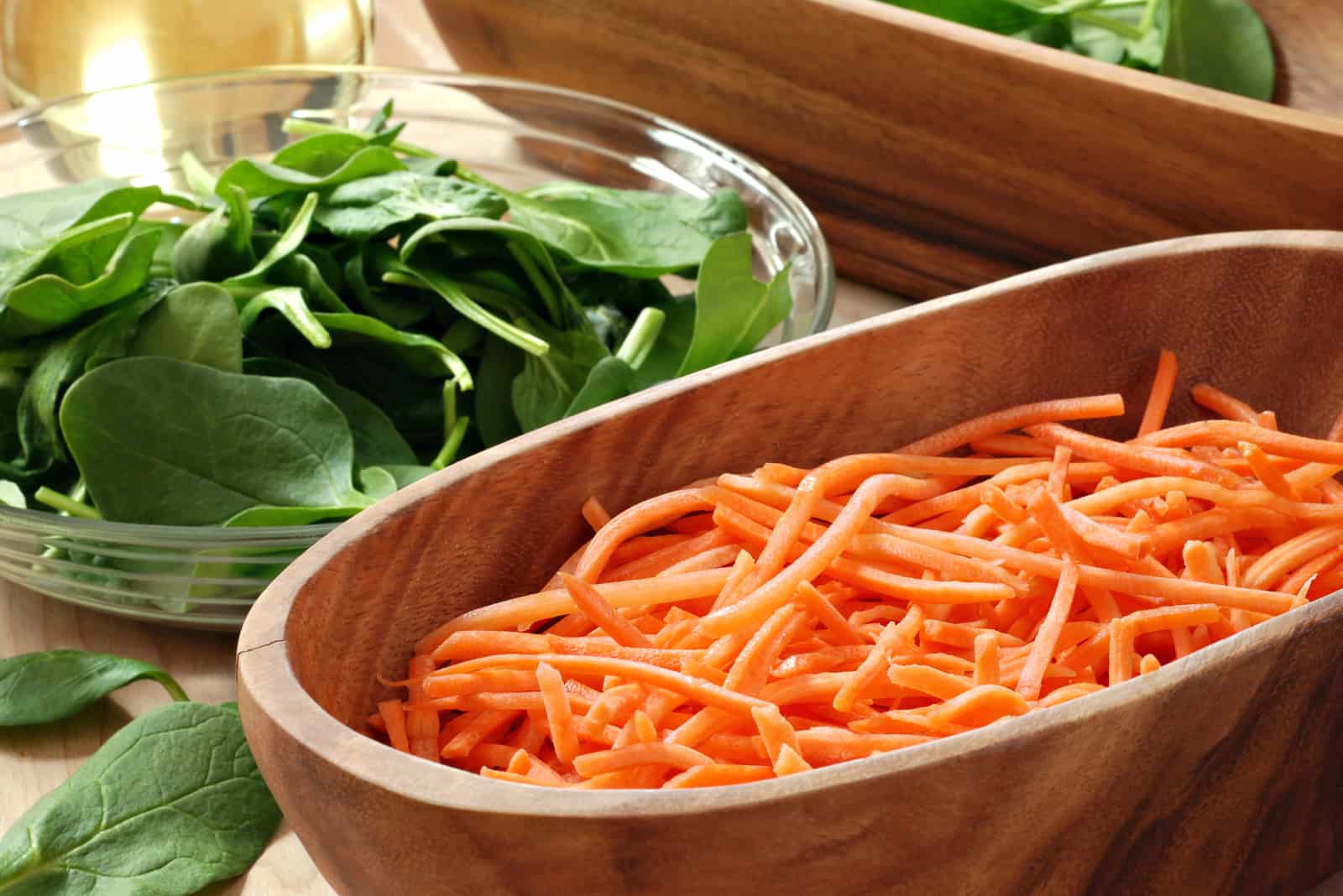 spinach and carrots