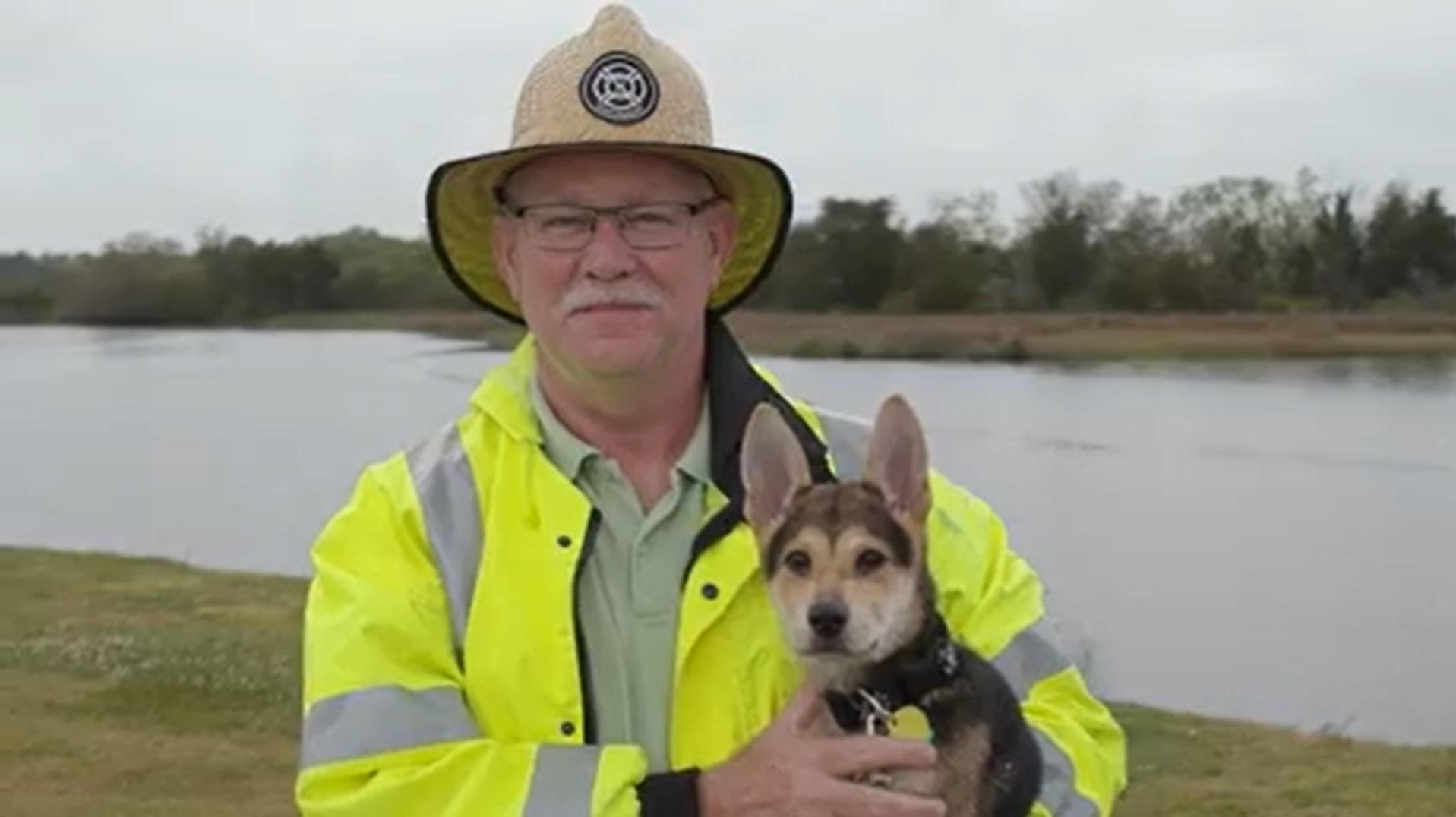 the fireman saved the dog