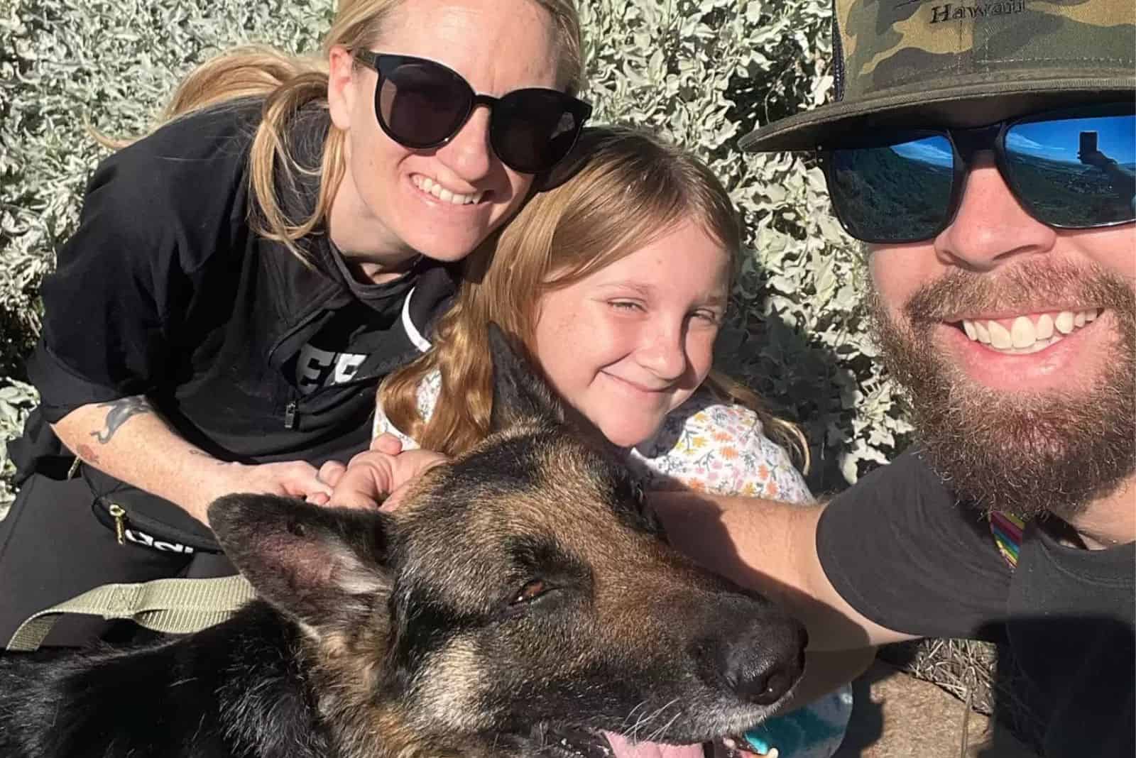 the german shepherd with his forever family