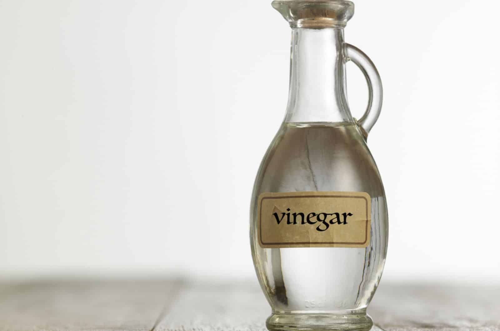 white vinegar in a bottle