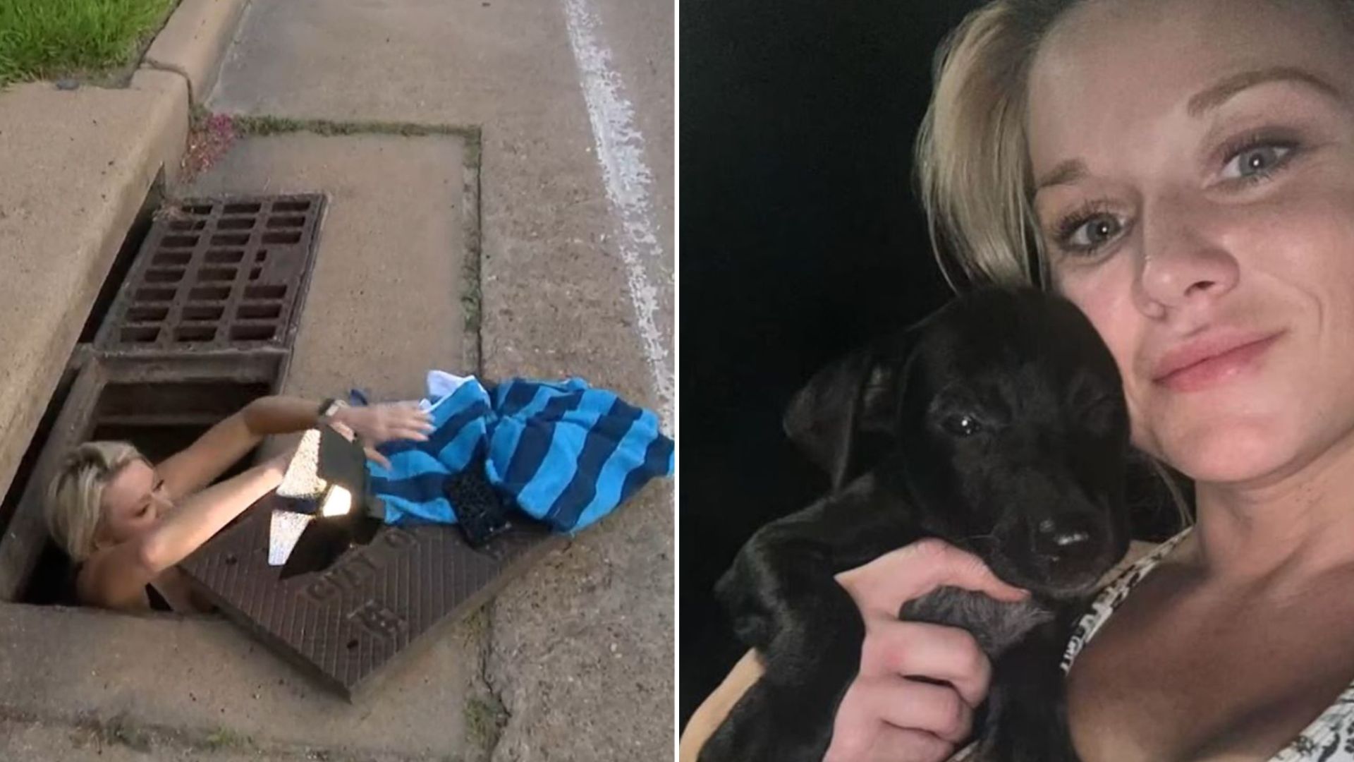 Woman Spends Days Searching Underground For Puppies Lost In Storm Drain