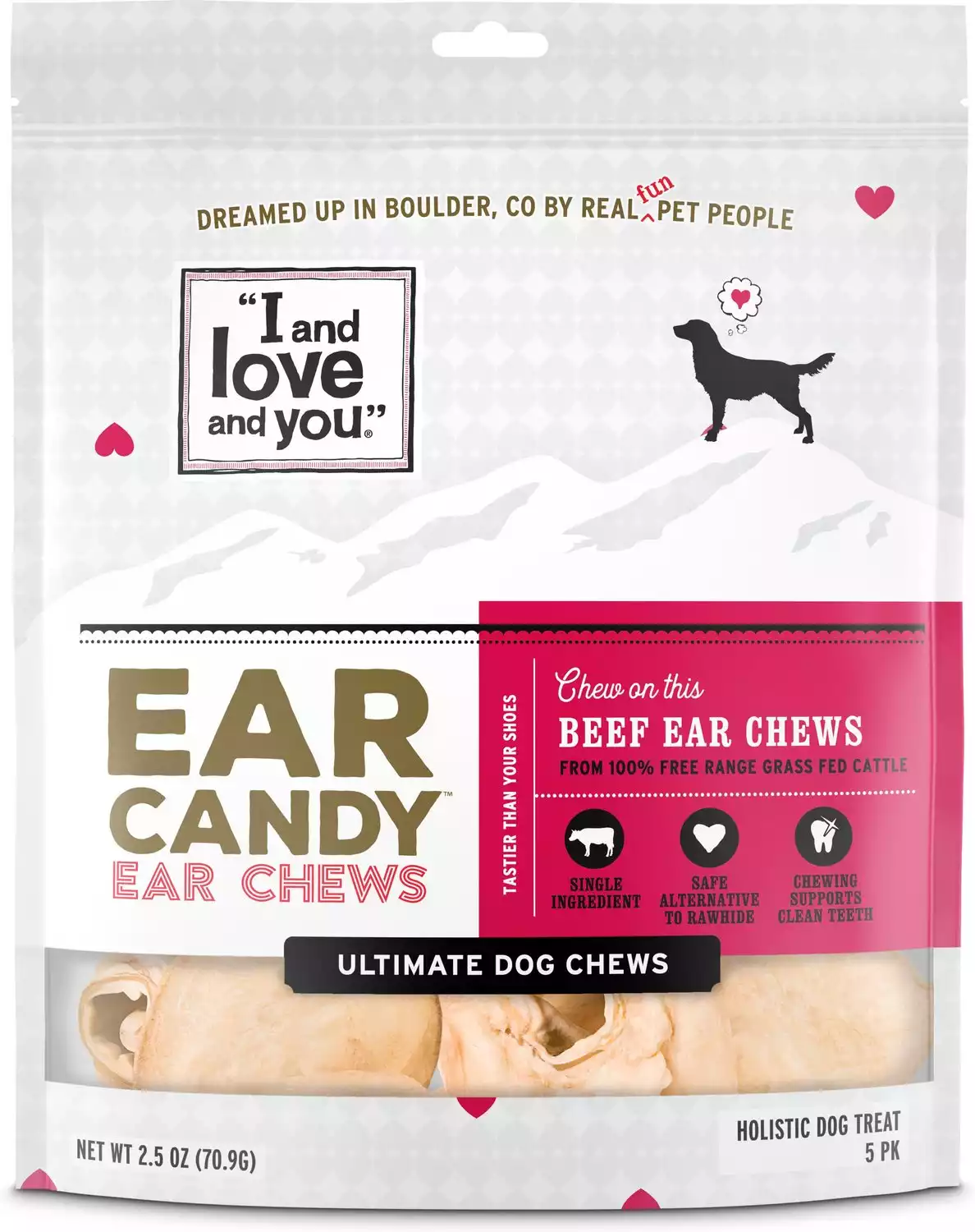 I and Love and You Ear Candy Beef Ear Dog Chews