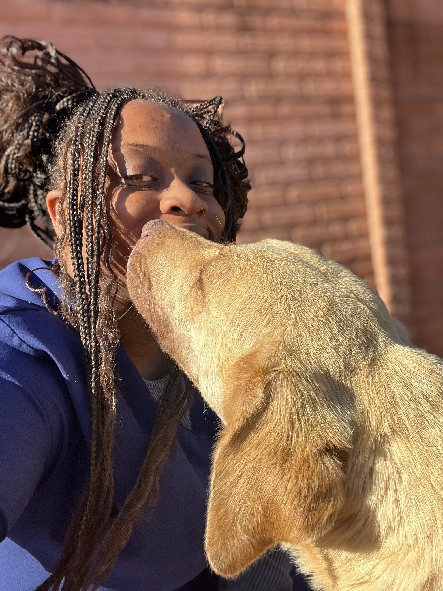 black woman and cute dog