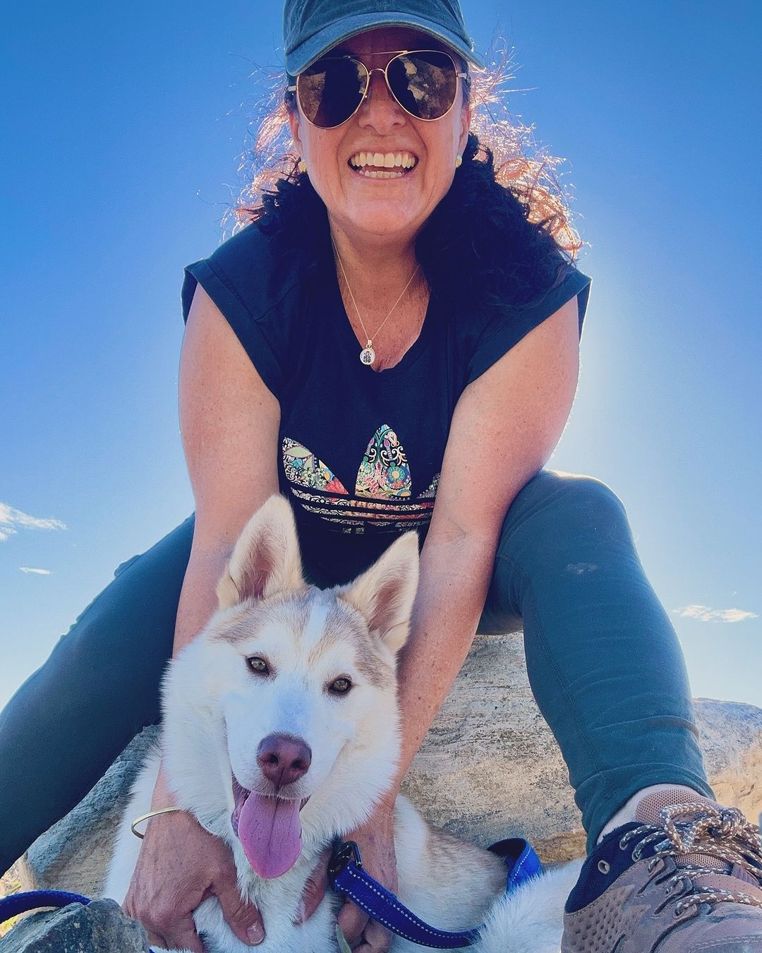 Happy woman and happy dog