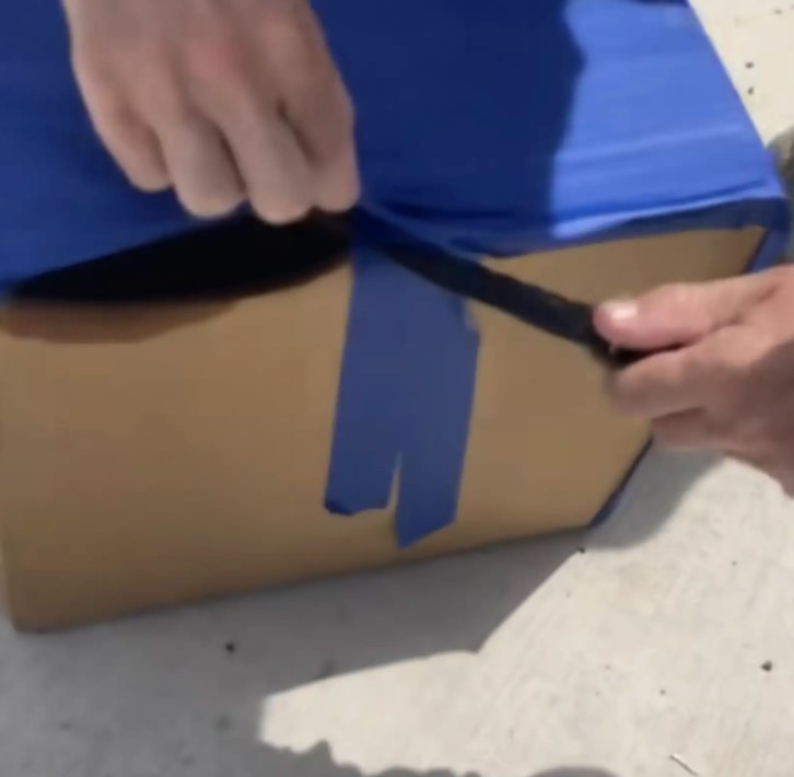 opening up a box