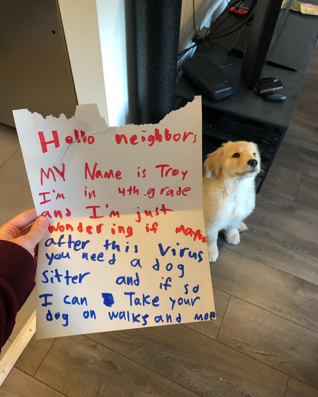 photo of hand written letter