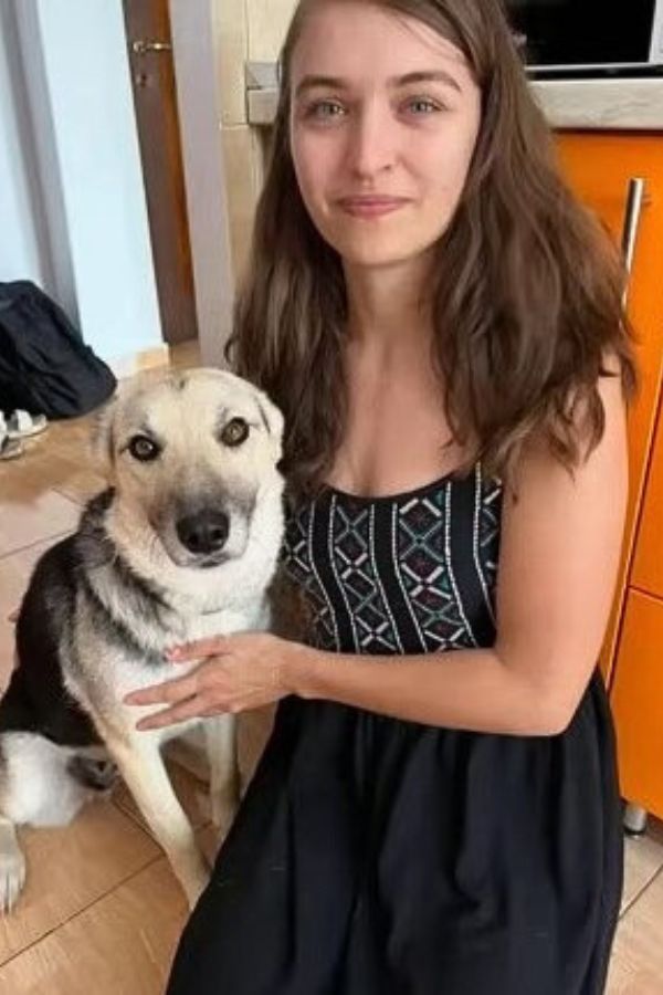 woman and sweet dog