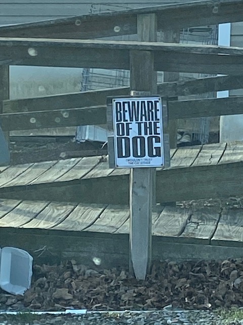 beware of the dog sign