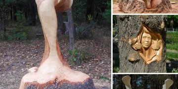 Chainsaw Maestro Transforms Tree Stump Into Astonishing Illusion Of Water Pouring From A Bucket