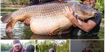 11-year-old UK child breaks the world record by catching a 96 pound fish, almost as heavy as him