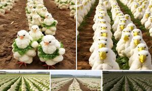 Getting lost in a cabbage garden shaped like rare ducks would undoubtedly be a surreal and whimsical experience