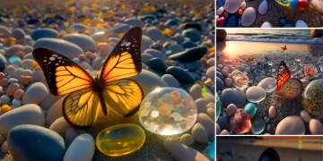 Radiant Beach Butterflies: Shimmering Gems Under the Sunlight.