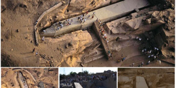 The mysterious stone slab weighs over 1,200 tons and is almost as tall as the Statue of Liberty.