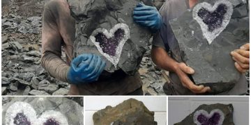 Uruguayan Miners Accidentally Discover Stunning Heart-Shaped Amethyst Geode