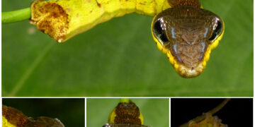 When Threatened, This Caterpillar Takes On the Appearance of a Venomous Snake