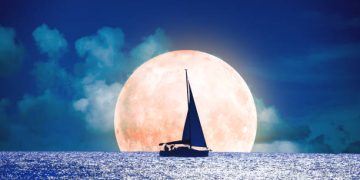 Embark on a voyage under the moon’s gentle glow, where the enchanting beauty of a moonlit sailboat captures the essence of tranquility and fills the heart with a sense of wonder ‎